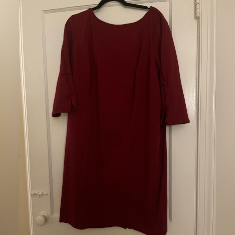 Talbots cranberry shift dress